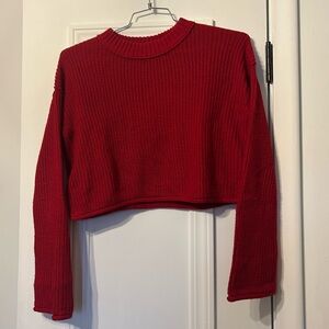 Wild Fable Women’s Crewneck Boxy Pullover Sweater in Red sz Small
